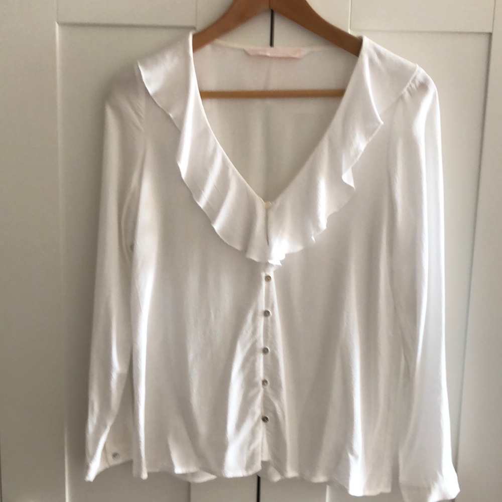 Zara Long Sleeved Ruffle Blouse